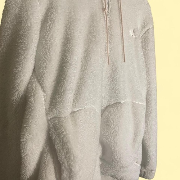 Adidas Cozy White Fleece Hoodie - Picture 3 of 5